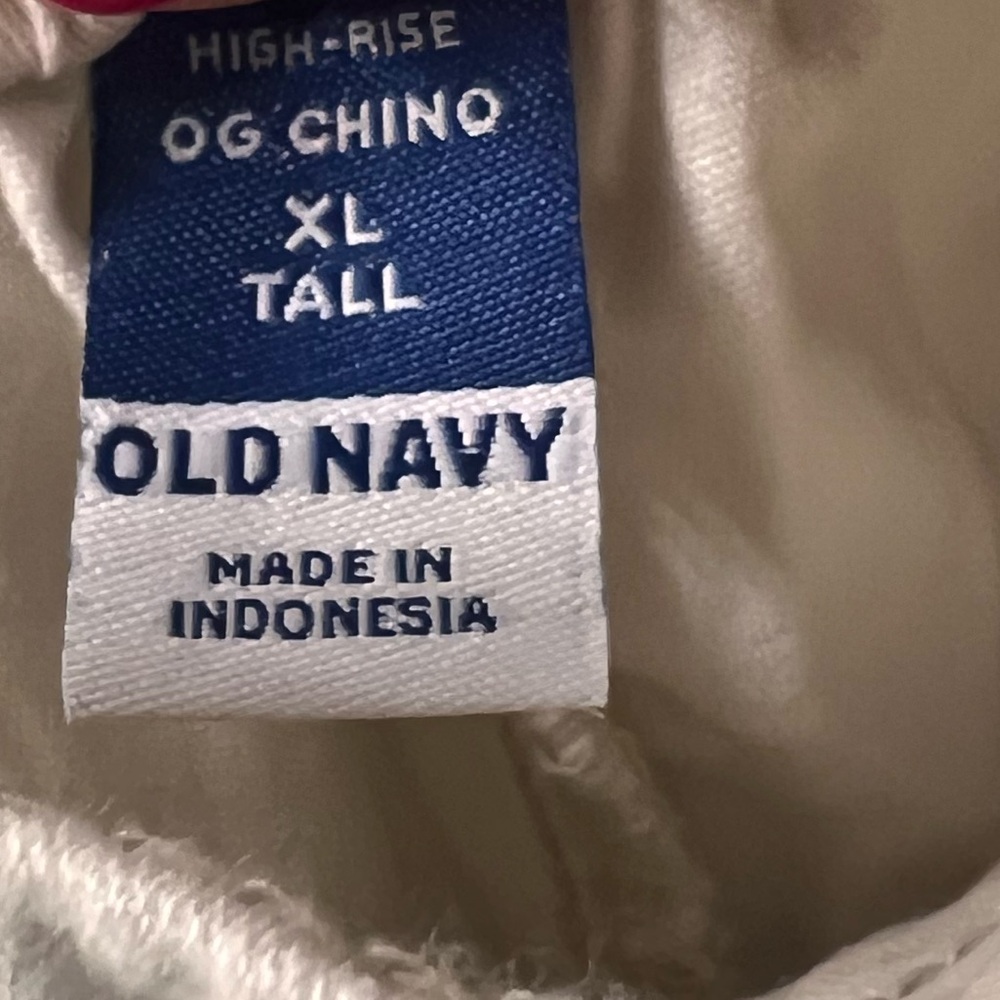 NWT Old Navy High-Rise OG Chino Pants XL Tall White Cotton Blend Casual Trousers - Picture 7 of 8